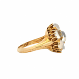 Vintage 14kt Yellow Gold Large Ceylon Moonstone Cluster Statement Ring Size 6.75
