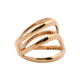 Le Vian Solid 14kt Rose Gold and 0.33ctw Diamond Wave Layered Multi-Band Style Ring Size 10