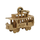 Vintage Solid 14kt Yellow Gold Cable Car Trolley Dangle Charm