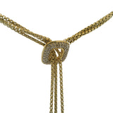 David Yurman Solid 18kt Yellow Gold Multi-Strand Box Chain Pearl and Diamond Lariat Necklace