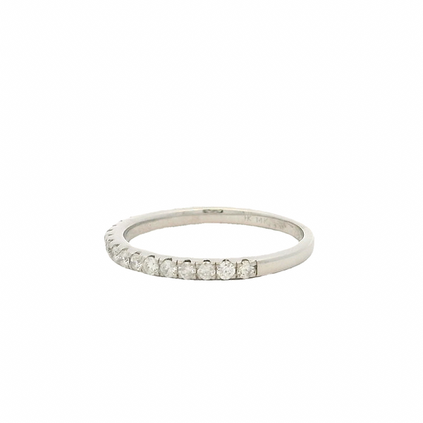 Harriet Kelsall Solid 14kt White Gold and 0.38ctw Diamond Half-Eternity Wedding Stackable Band Ring Size 6.5
