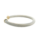 David Yurman 925 Sterling Silver and 14kt Yellow Gold Classic Cable Bracelet 7"