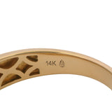 Solid 14kt Yellow Gold Princess and Round Cut Diamond Crown Style 5.3mm Band Ring Size 10