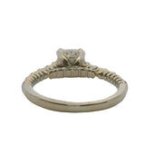 Cushion Cut 0.64ct Diamond Engagement Ring and Diamond Band In 18kt White Gold Size 5
