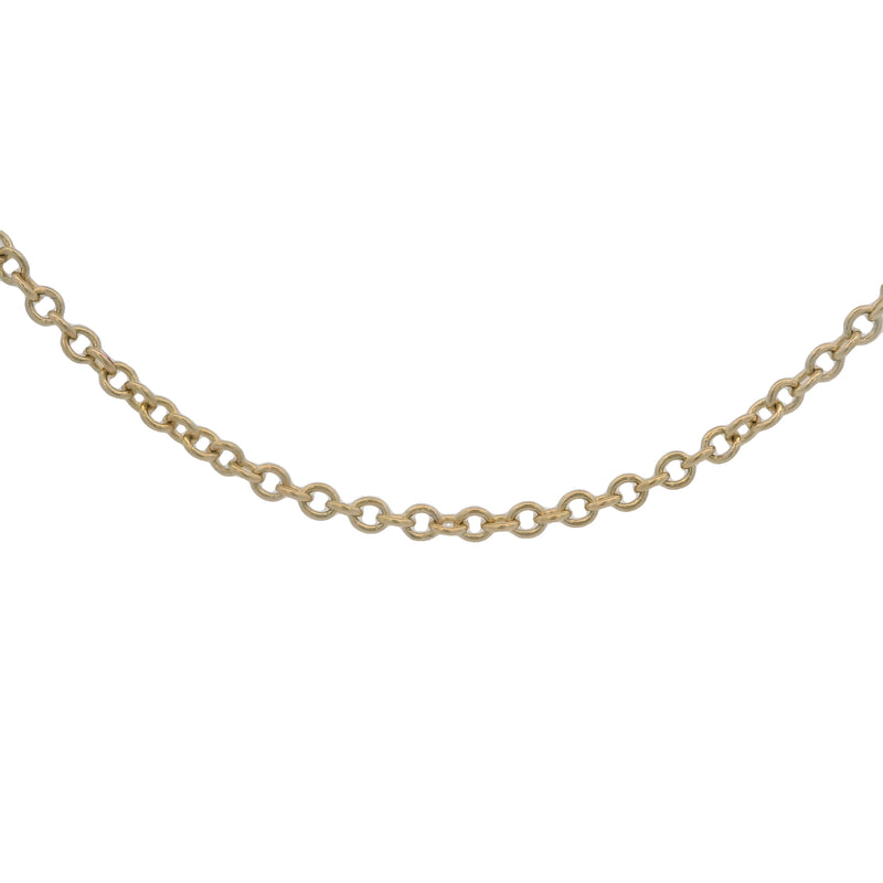 Tiffany & Co Italian 18kt Yellow Gold Classic Dainty Cable Link Chain Necklace 16"