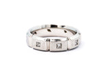 Jeff Cooper Satin Finished Beveled Geometric Princess Diamond Eternity Ring Size 4