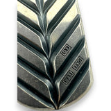 David Yurman 925 Sterling Silver and 18kt Gold Reversible Chevron Dog Tag Pendant Charm