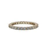 Solid 14kt Yellow Gold and CZ Cubic Zirconia Eternity Band Ring Size 6