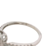 18kt White Gold and Round and Baguette Diamond Cluster Halo Ring Size 6.75