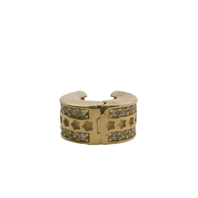 Dije deslizante/espaciador con clip celestial de estrellas de oro amarillo macizo de 14 kt y circonitas cúbicas