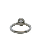 Henri Daussi Platinum and Trademark Daussi Cushion Cut Diamond Engagement Ring with Halo and Diamond Band Size 6.25