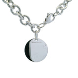 Retired Tiffany & Co 925 Sterling Silver Blank Circle Tag 7.5" Charm Bracelet