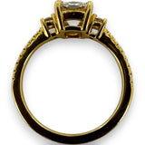 Brilliant Earth 18kt Yellow Gold Lab Grown VVS2 Princess Cut Diamond Engagement Ring with Round Accent Diamonds Size 5.5