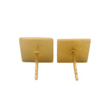 Vintage Solid 18kt Yellow Gold and Blue and Red Enamel Stud Earrings