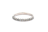 Stackable 2mm Round Brilliant Diamond 14k 585 White Gold Band Ring Size 7.5