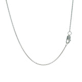 Solid 14kt White Gold 16" Chain Necklace with 0.84ctw Lab Diamond Cluster Pendant