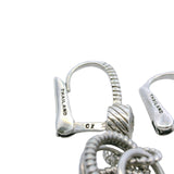Judith Ripka 925 Sterling Silver and CZ Triple Circle Lever Back Drop/Dangle Earrings