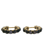 Rare Retired Ippolita Lollipop 18kt Yellow Gold and Rose Cut Purple-Blue Amethyst 21mm Hoop Earrings