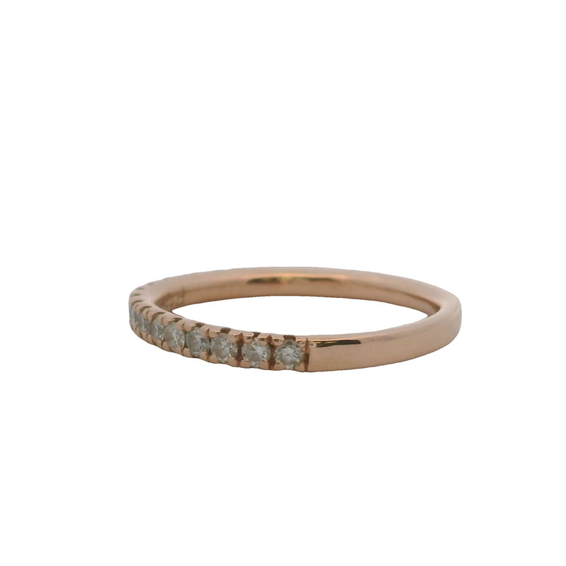 Solid 14kt Rose Gold and 0.34ctw Diamond Stackable Wedding Band Ring Size 5.75