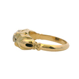Antique 1930s Solid 14kt Yellow Gold and 0.20ct Diamond Late Deco Solitaire Engagement Ring Size 6.25