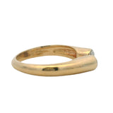 Vintage Solid 14kt Yellow Gold and 0.12ctw Diamonds Wrap Horseshoe Ring Size 7.5
