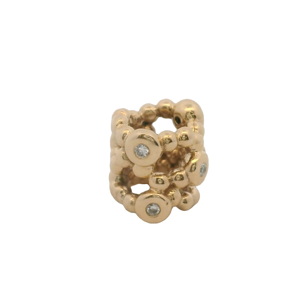 Pandora Retired Solid 14k Yellow Gold and Diamond Precious Memory Spacer Slider Charm