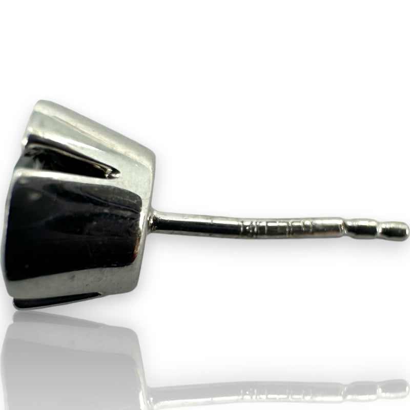 EFFY Jewelry 14kt Solid White Gold Bezel Set Onyx 7.5mm Stud Earrings