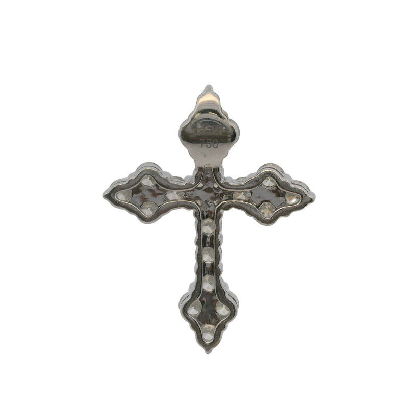 Hearts On Fire Solid 18kt White Gold and 0.76ctw Diamond Cross Pendant