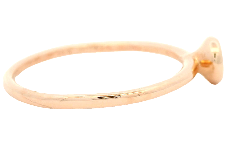 Anillo de compromiso con solitario de diamantes engastados en bisel, oro rosa de 14 kt, apilable