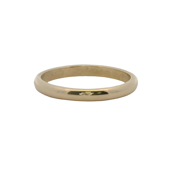 Vintage 14kt Yellow Gold 2.3mm Wide D-Shape Wedding Band Ring Side 6