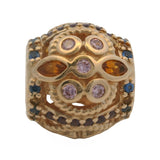 Pandora Rare Retired 14kt Yellow Gold "Color Fresco" Multicolor CZ Spacer Charm