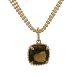 Retired Mejuri Solid 14kt Yellow Gold Mesh 15" Chain Necklace with Citrine Pendant