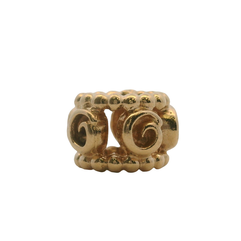 Charm separador de fila de rosas de oro amarillo macizo de 14 kt de Pandora (2 unidades)