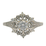 Disney Enchanted 14k White Gold Diamond Elsa Snowflake Engagement Ring Size 8