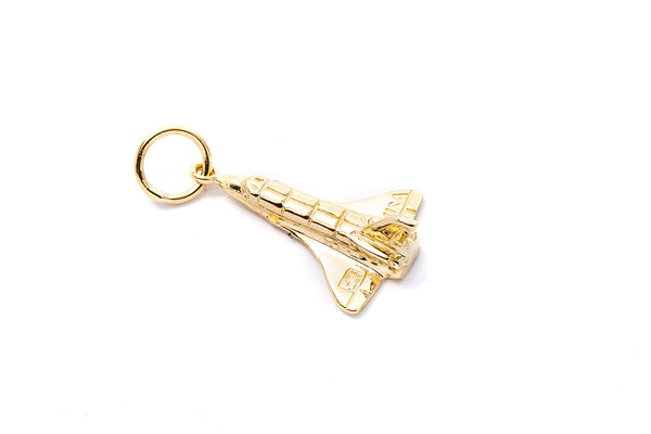 Space Shuttle Spacecraft 14k 585 Yellow Gold Charm Pendant