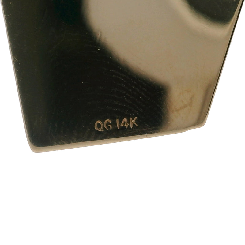 Vintage Playing Cards Full House 14k 585 Yellow Gold Enameled Black Charm Pendant