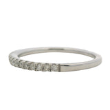 Solid 14kt White Gold and Diamond Half-Eternity Thin Dainty Band Ring Size 6.75