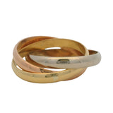 Vintage Cartier Solid 18kt Tri-Tone Gold Trinity Small Model Rolling Ring Size 4