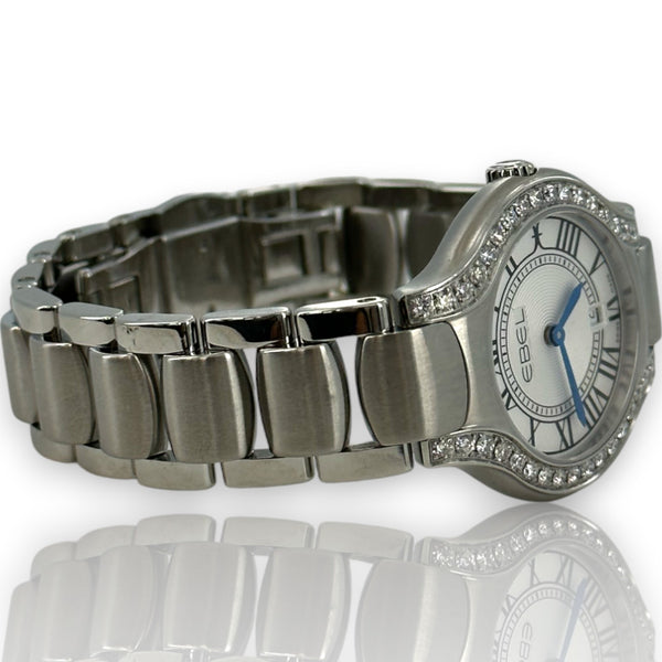 Ebel Beluga 9258N2s Diamond 30mm Silver Dial Stainless Steel Watch