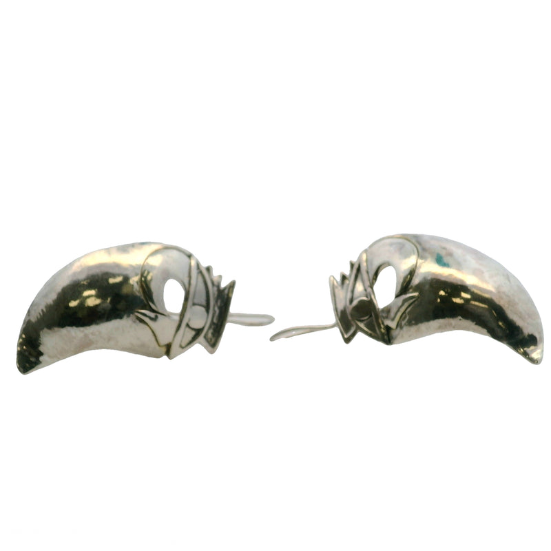 Seman's 925 Sterling Silver Eye of Ra/Horus Large Drop Hook Earrings