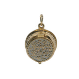 Large 14kt Yellow Gold and White Enamel Openable Birthday Cake and Candle Charm