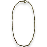 1920s Art Deco National Gold Chain Co 14kt White Gold 14" Pocket Watch Engraved Bar Chain Fob