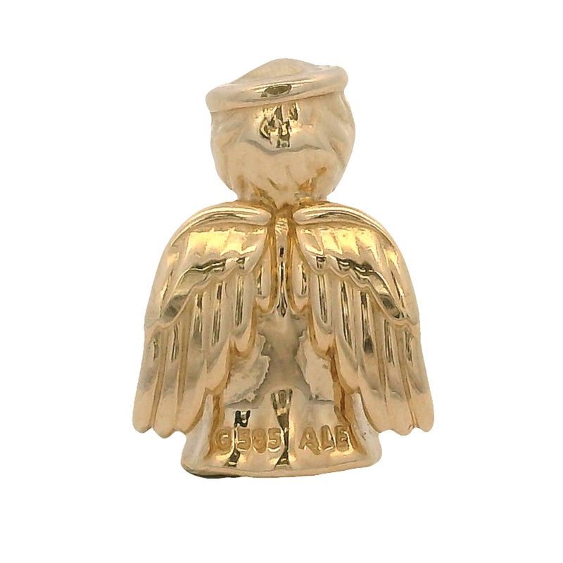 Pandora Retired Rare Solid 14kt Yellow Gold Angel of Love Slider Charm