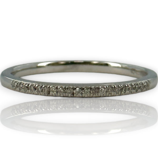 Harriet Kelsall 14kt White Gold and Diamond Thin Half Eternity Ring Wedding Band