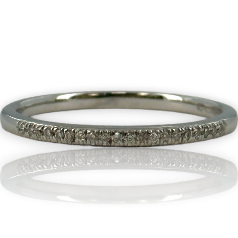 Harriet Kelsall 14kt White Gold and Diamond Thin Half Eternity Ring Wedding Band