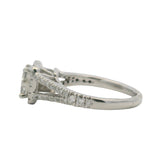 Solid 14kt White Gold Princess Cut Diamond Cluster Halo Engagement Ring Size 5