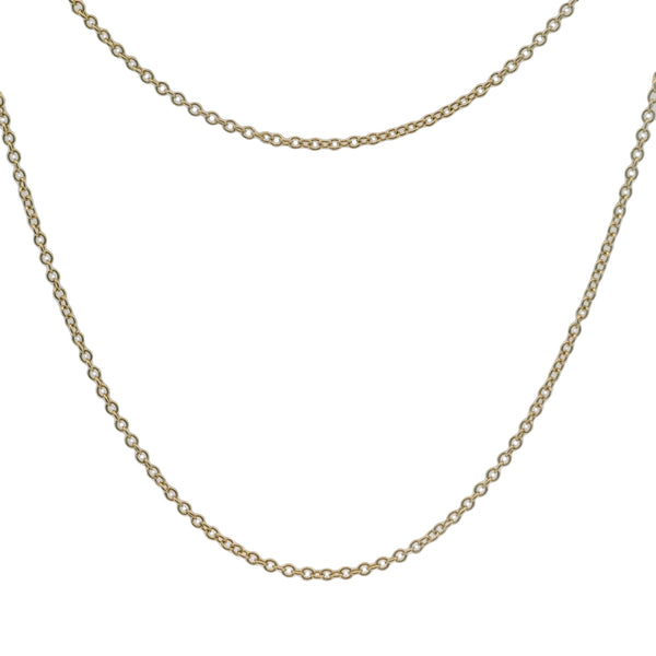 Tiffany & Co Italian 18kt Yellow Gold Classic Dainty Cable Link Chain Necklace 16"