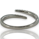 Diamond Spiral Wrap Accent Stacking Ring Size 6.75 14kt White Gold