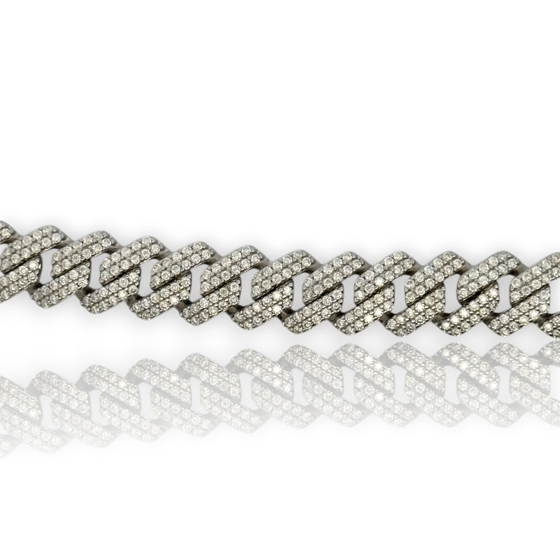 Miami Cuban Link Chain Iced Hip Hop 925 Silver Necklace Moissanite 18" 10mm Cert