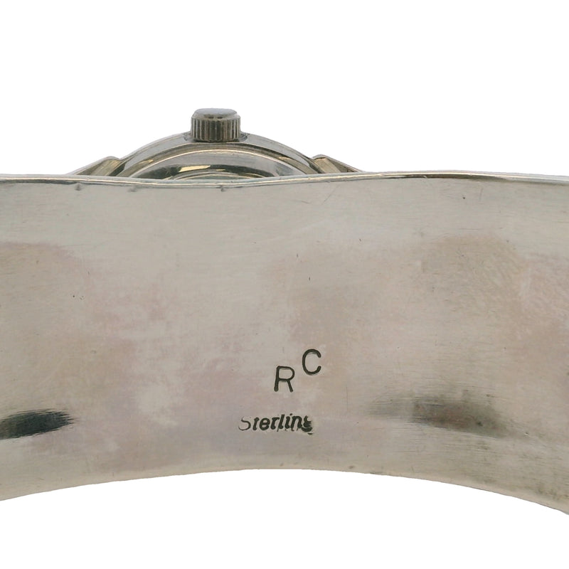 Rose Castillo Navajo 925 Sterling Silver and Cabochon Turquoise Cuff Watch Bracelet